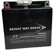 Load image into Gallery viewer, Bright Way Group AGM sealed lead-acid battery with non-spillable design, model 12N9-4B, made in Thailand, featuring Proposition 65 warning about chemical exposure risks.