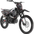 Load image into Gallery viewer, Black and red off-road dirt bike with rugged tires and number 36 on the front plate.