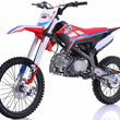 Load image into Gallery viewer, Red and white dirt bike with a sporty design, featuring knobby tires, front suspension, and a sleek seat suitable for off-road adventures.