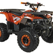 Load image into Gallery viewer, Orange and black all-terrain vehicle ATV with rugged tires and off-road capabilities.