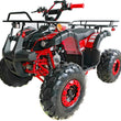 Load image into Gallery viewer, Red and black all-terrain vehicle with large treaded tires and front handlebars.