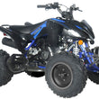 Load image into Gallery viewer, blue and black four-wheel ATV with off-road tires on a white background