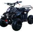 Load image into Gallery viewer, Electric dark ATV with spider web design, large tires, and safety features.