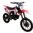 Load image into Gallery viewer, Red and white dirt bike with number 27 on front, featuring off-road tires and sporty design.