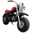 Load image into Gallery viewer, Red and black minibike with large off-road tires and a chrome headlight.