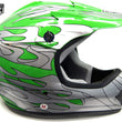 Load image into Gallery viewer, HHH DOT Youth & Kids Helmet for Dirtbike ATV w/VISOR-Green-Flame-USA