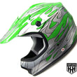 Load image into Gallery viewer, HHH DOT Youth & Kids Helmet for Dirtbike ATV w/VISOR-Green-Flame-USA
