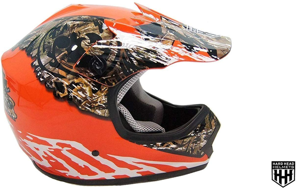 Youth ATV/Dirt Bike Helmet – Orange Camo