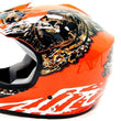 Load image into Gallery viewer, Orange and black motocross helmet with eye-catching graphics and Hard Head Helmets logo.