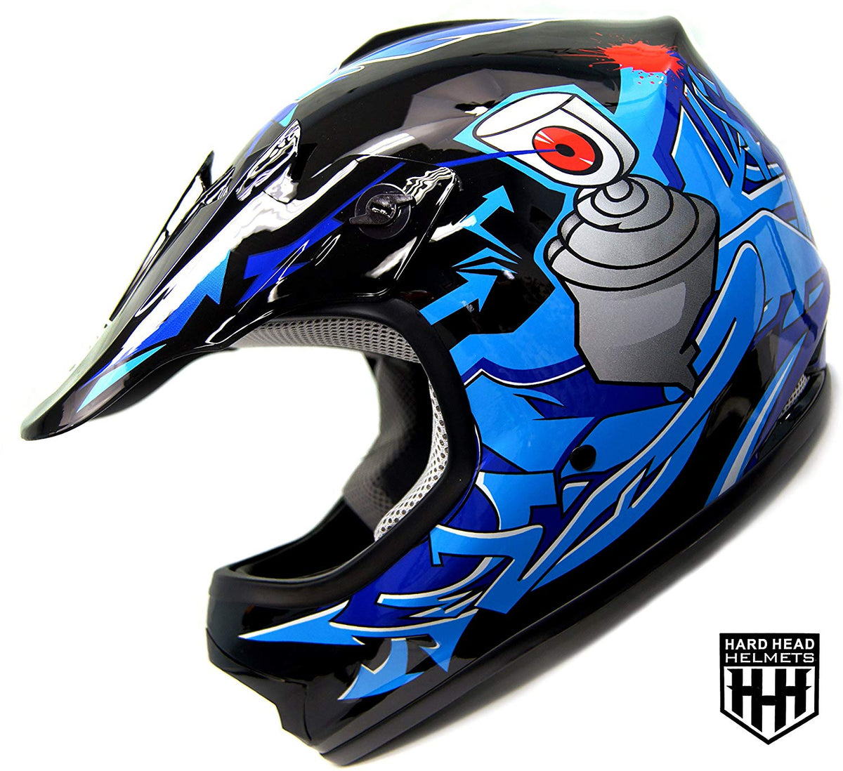 blue and black motorcycle helmet HHH DOT Youth Helmet – Blue Black