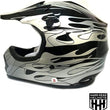 Load image into Gallery viewer, HHH DOT Youth & Kids Helmet for Dirtbike ATV w/VISOR-Black-Flame-USA
