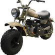 Load image into Gallery viewer, Off-road mini bike with large tires, olive green frame, and comfortable black seat for rugged terrain adventures.