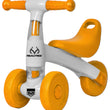 Load image into Gallery viewer, White and yellow toddler balance bike with handle and seat, featuring Realtree branding.