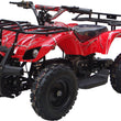 Load image into Gallery viewer, Red and black off-road all-terrain vehicle with rugged tires and protective bumper.