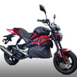 Load image into Gallery viewer, Red and black electric motorcycle with a modern design on a white background.