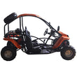 Load image into Gallery viewer, Red off-road dune buggy with a roll cage and spare tire attached on the rear.