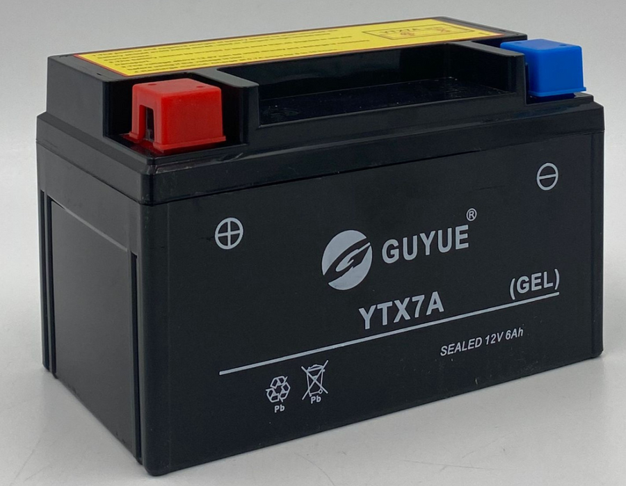 12V 6AH BATTERY GUYUE YTX7A-  FOR ALL 150CC SCOOTERS MOPED