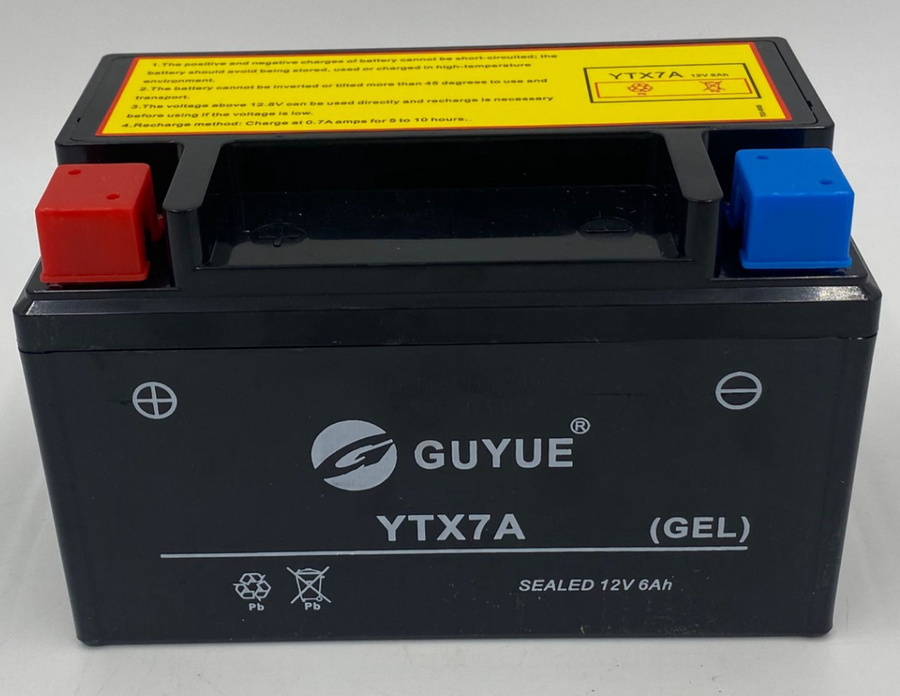 12V 6AH BATTERY GUYUE YTX7A-  FOR ALL 150CC SCOOTERS MOPED