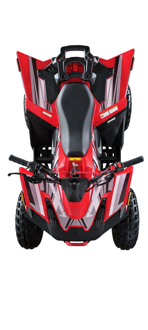 HHH 125cc Premium Sporty Edition ATV |125cc Gas Powered Youth Quad | Fully Automatic with Reverse | 4-Stroke Air-Cooled Engine | Electric Start with Big Tires 19"/18".