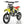 Load image into Gallery viewer, Yellow and black off-road dirt bike with red seat, front view on white background.
