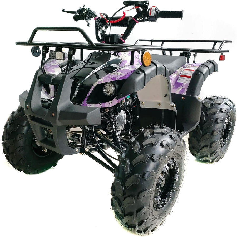 HHH 125cc Utility ATV with Reverse LED Lights Big Size ATV for Youth Adults Quad Big Tires