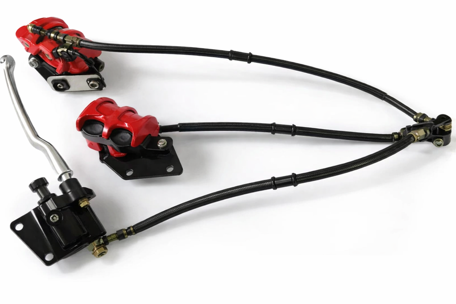 Front Brake Master Cylinder with dual front brake calipers & mounting