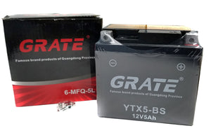 GRATE YTX5-BS 12V5Ah Motorcycle Battery 6-MFQ-5L