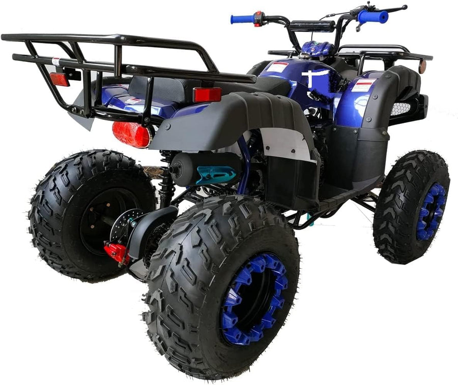 HHH 200cc ATV Adult Big Utility ATV with Automatic Transmission with Reverse, LED Headlight, Big 23"/22" Wheels CT-200-1 Blue Color