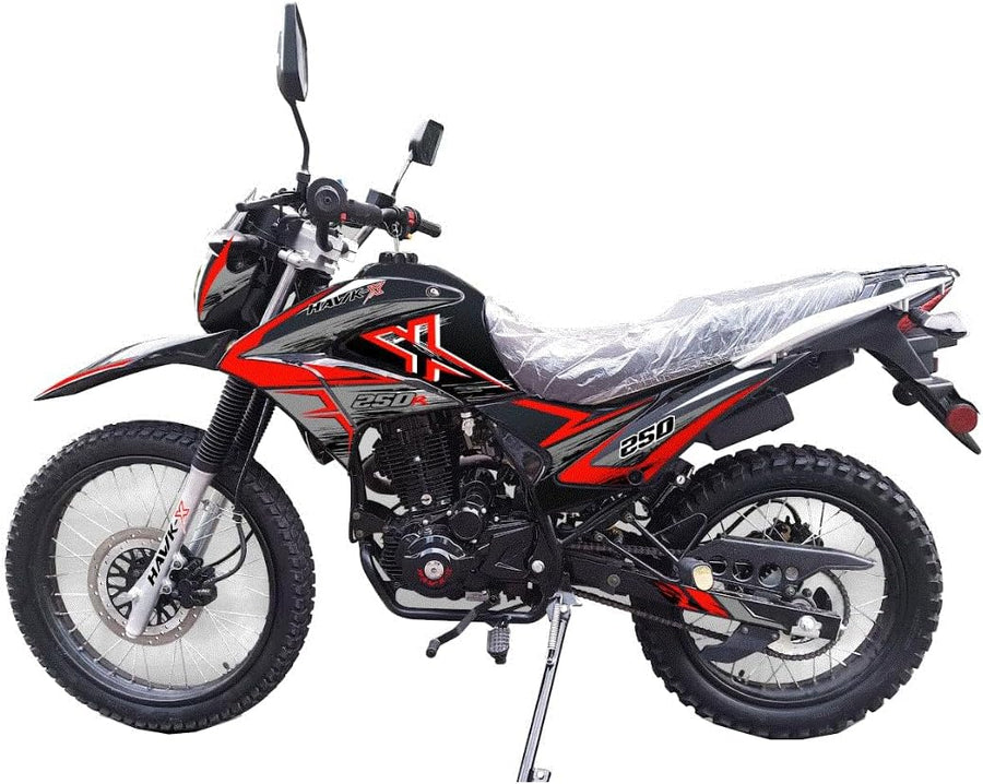 HHH  Hawk Enduro 250cc EFI Upgraded 6 Speed Transmission Street Motorcycle Bike