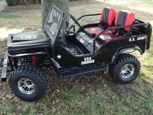 RPS Jeep Off-Road 125cc Mini Go-Kart With Chrome Rims