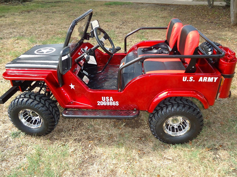 RPS Jeep Off-Road 125cc Mini Go-Kart With Chrome Rims