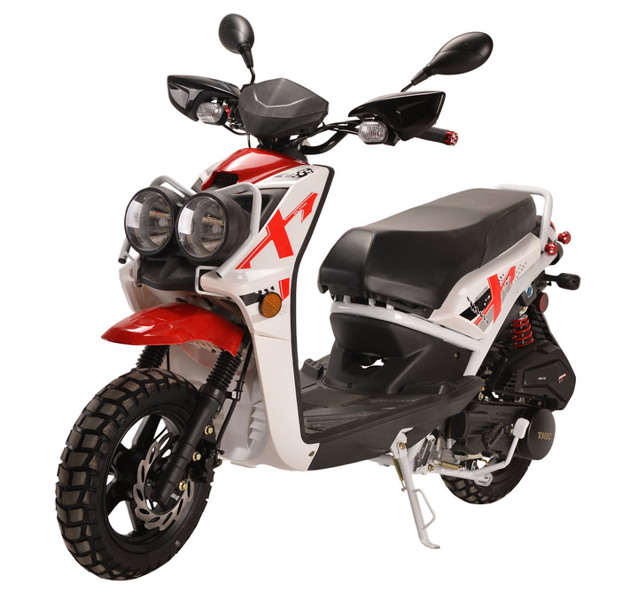 TAO 49cc / 50cc street legal fully automatic scooter moped with a Matching  trunk - Choose your color, Black Blue Red Green and Pink