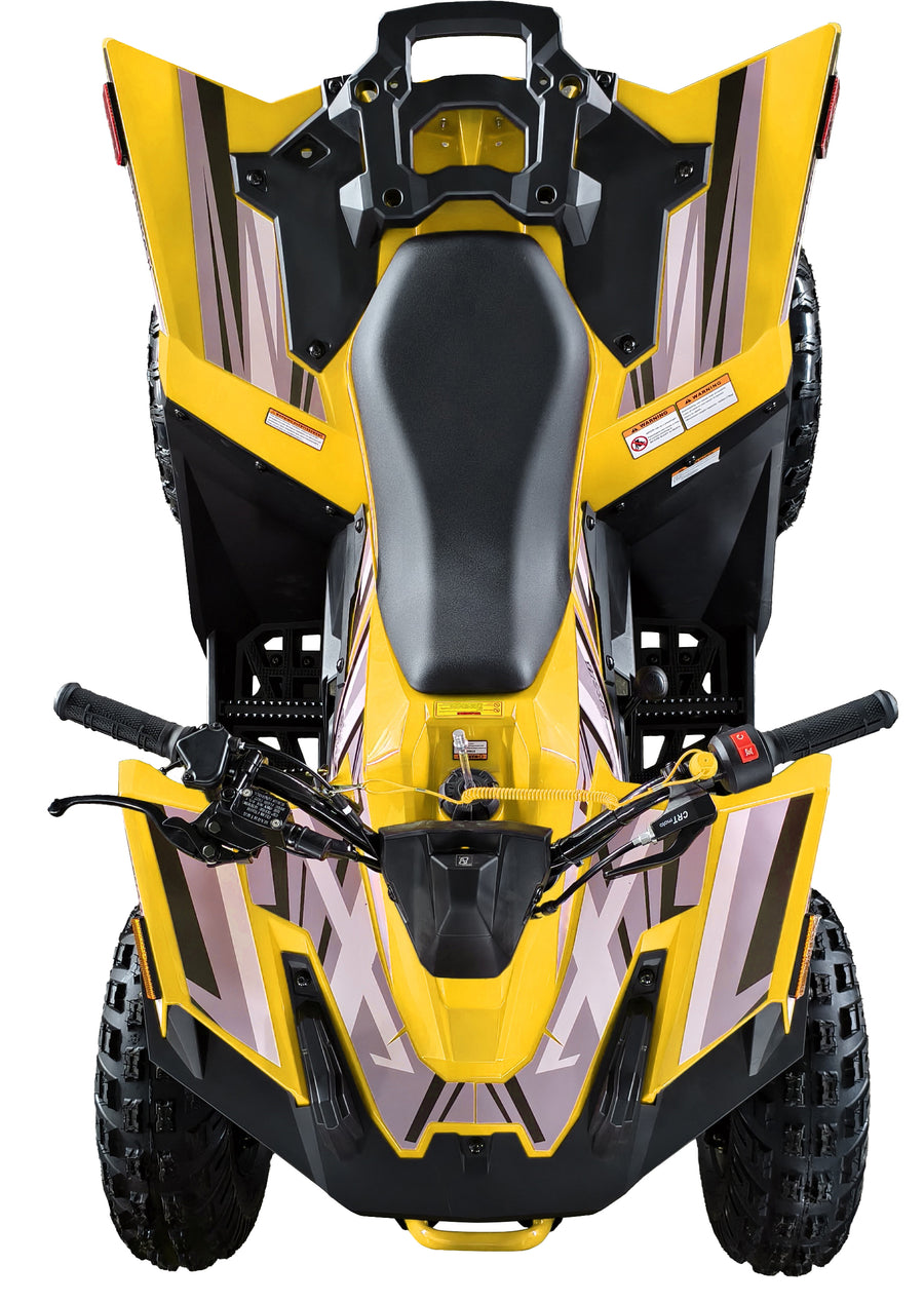 HHH 125cc Premium Sporty Edition ATV |125cc Gas Powered Youth Quad | Fully Automatic with Reverse | 4-Stroke Air-Cooled Engine | Electric Start with Big Tires 19"/18".