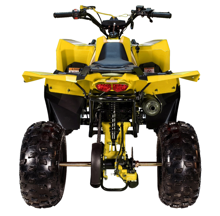 HHH 125cc Premium Sporty Edition ATV |125cc Gas Powered Youth Quad | Fully Automatic with Reverse | 4-Stroke Air-Cooled Engine | Electric Start with Big Tires 19"/18".
