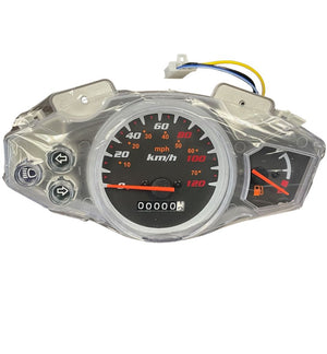 HHH Rocket 150cc Scooter Speedometer Assembly with Yellow and Black Wires and White Connector