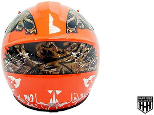 HHH DOT Youth & Kids Helmet for Dirtbike ATV w/VISOR-Orange-Camo-USA
