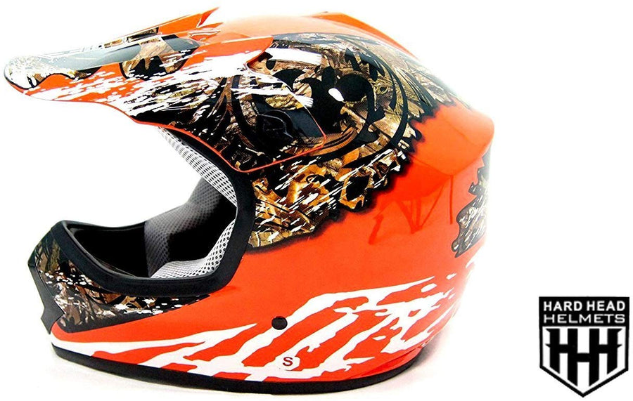 Youth ATV/Dirt Bike Helmet – Orange Camo Youth ATV/Dirt Bike Helmet – Orange Camo