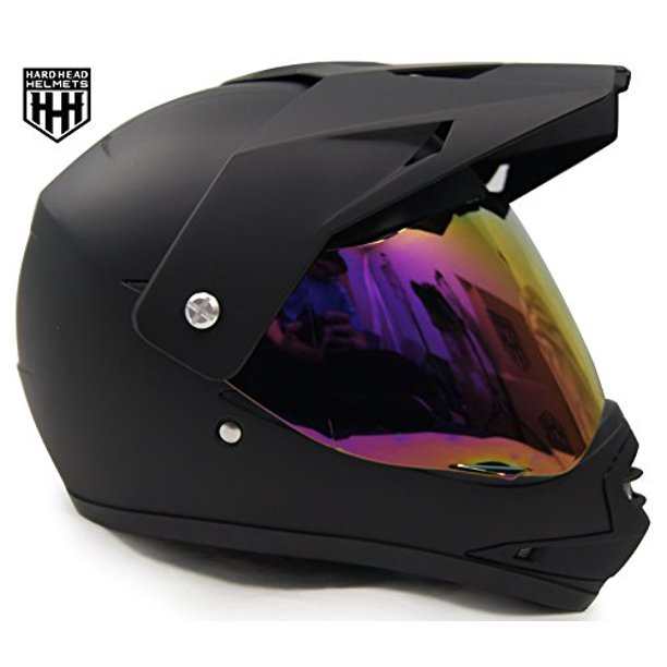 ahp atv dirt bike helmets HHH DOT Youth & Kids Helmet for Dirtbike ATV w/VISOR-Matte Black-USA