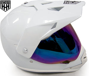 HHH DOT Youth & Kids Helmet for Dirtbike ATVs with VISOR-WHITE-USA