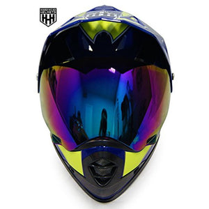 HHH DOT Youth & Kids Helmet for Dirtbike ATV with VISOR-YELLOW-USA