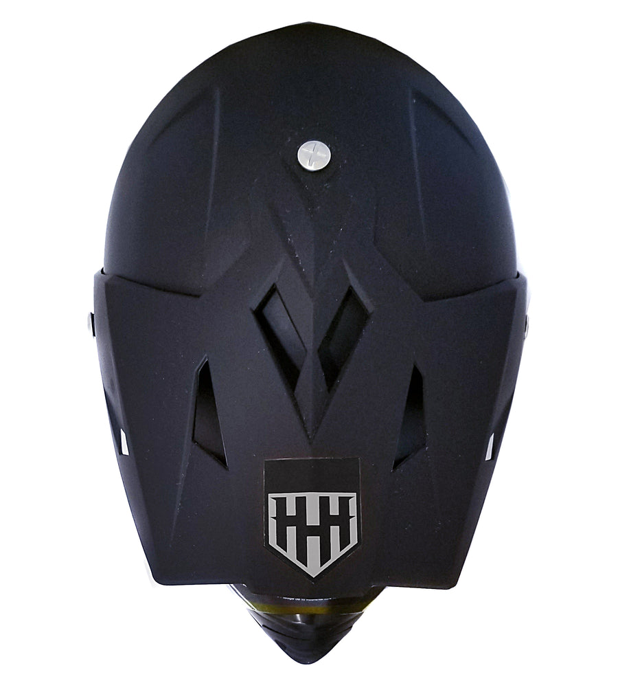 HHH DOT Youth & Kids Helmet for Dirtbike ATV with VISOR-Black-USA